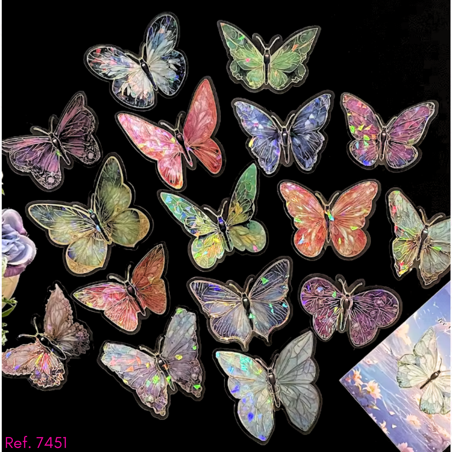 Paq. x 10 mariposas tornasol plastidicada