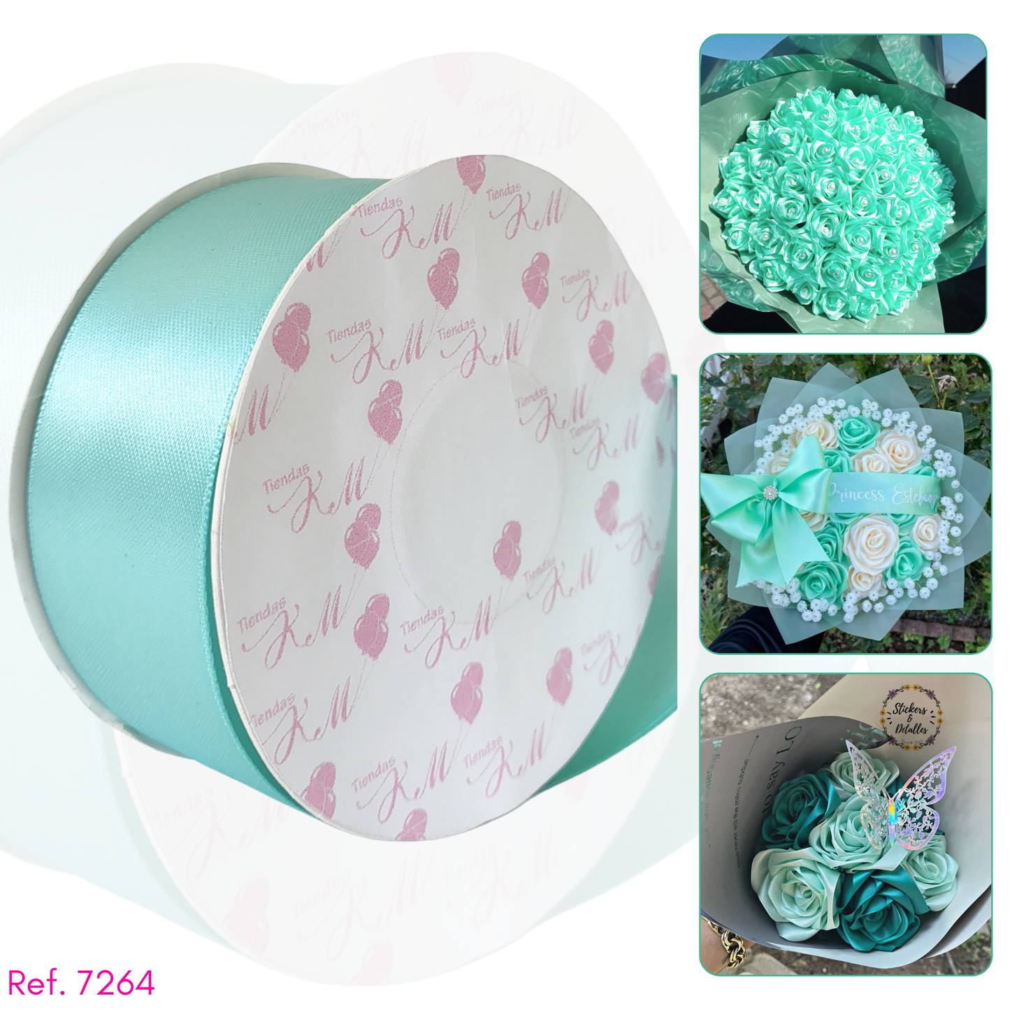 Cinta satin 4cm doble cara por 30 metros