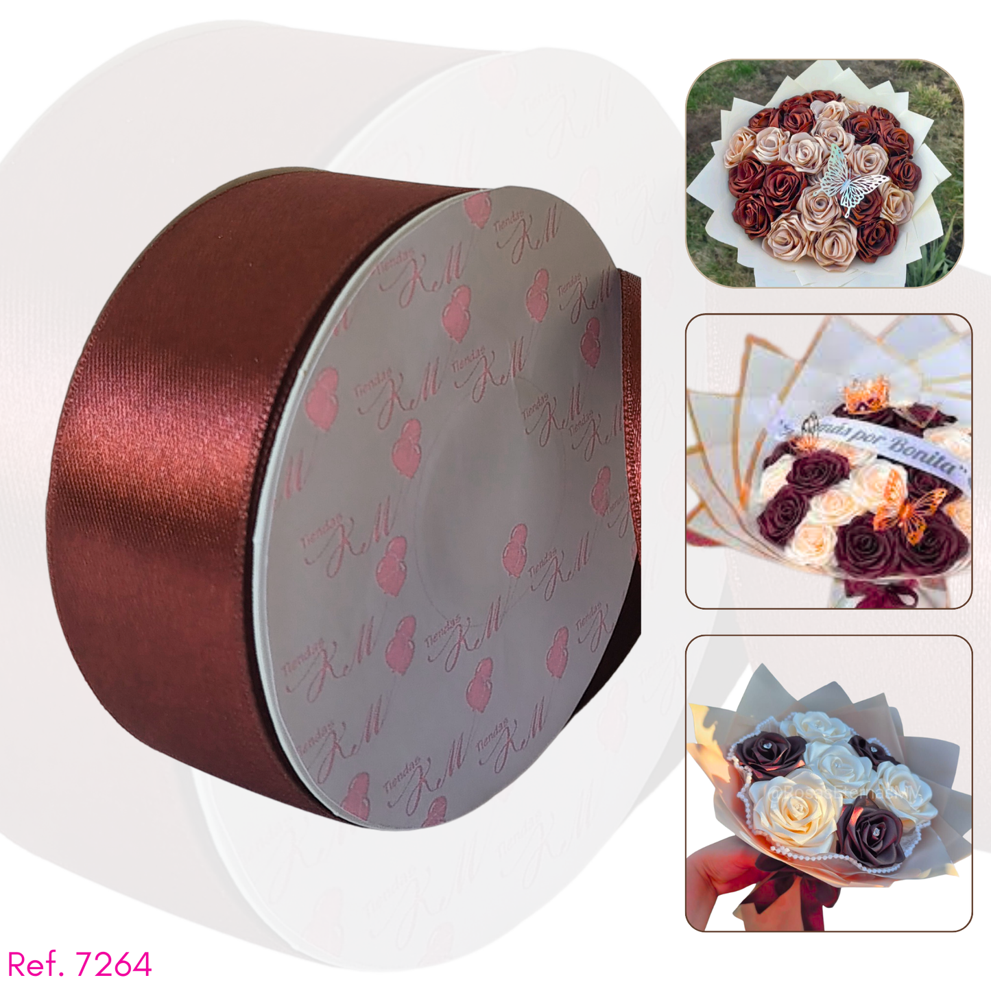 Cinta satin 4cm doble cara por 30 metros