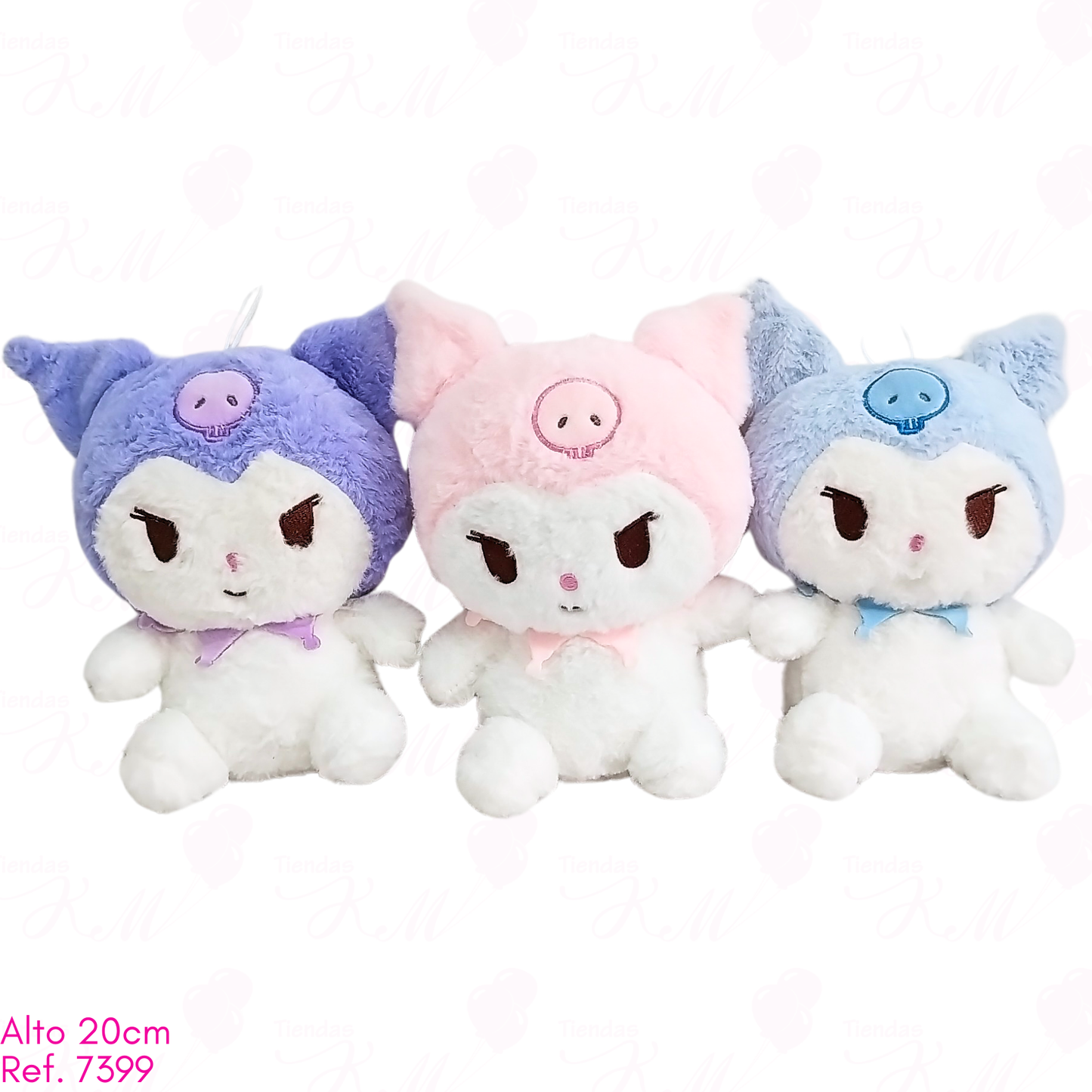 Kuromi peluda sencilla colores / 20cm