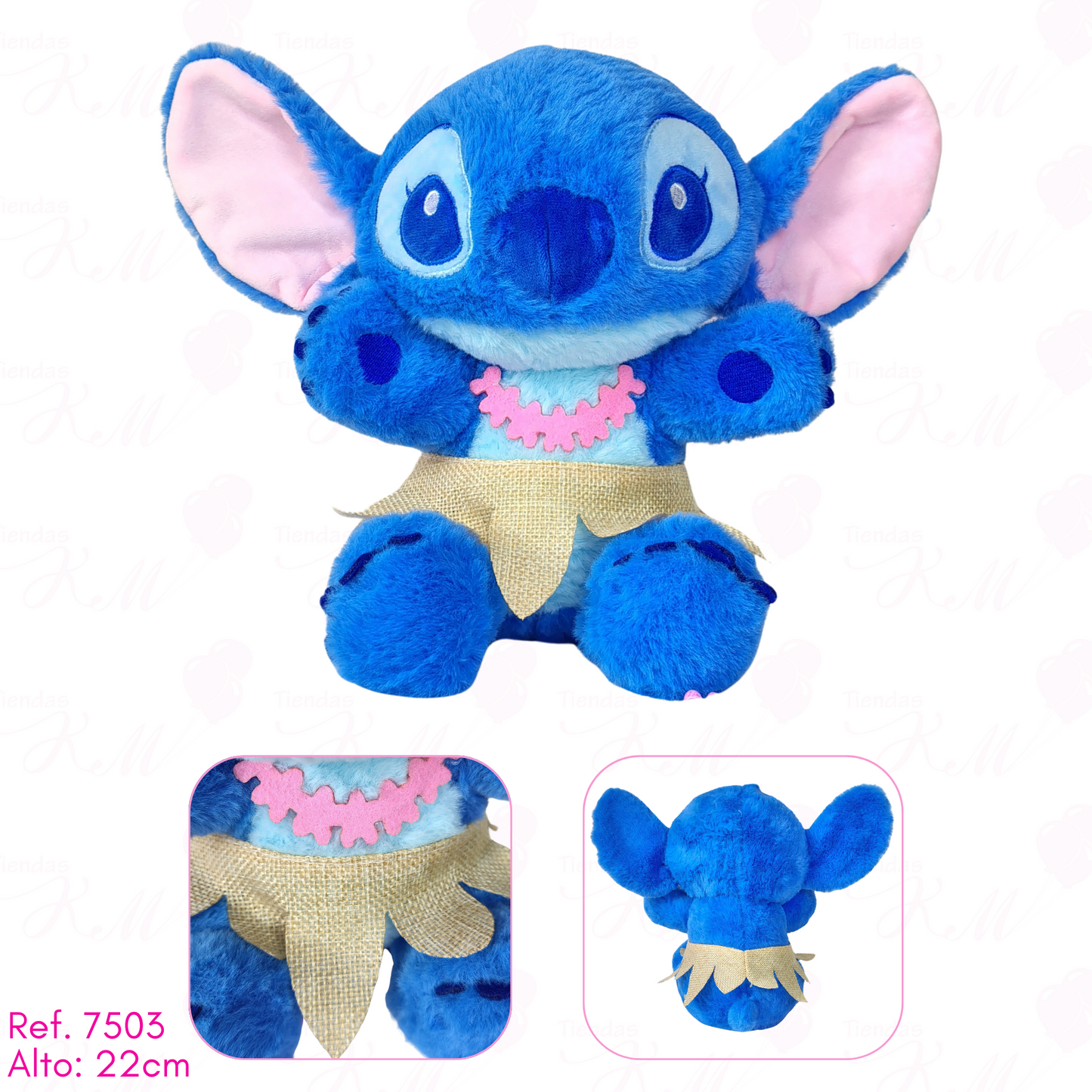 stitch hawaiano con collar y falda / 22cm