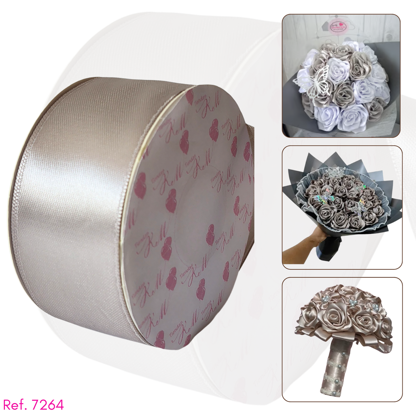 Cinta satin 4cm doble cara por 30 metros