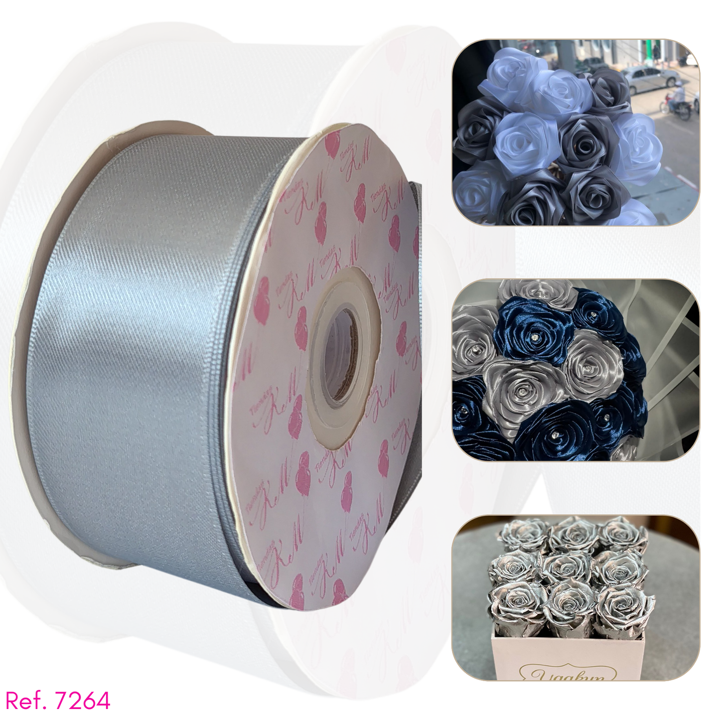 Cinta satin 4cm doble cara por 30 metros