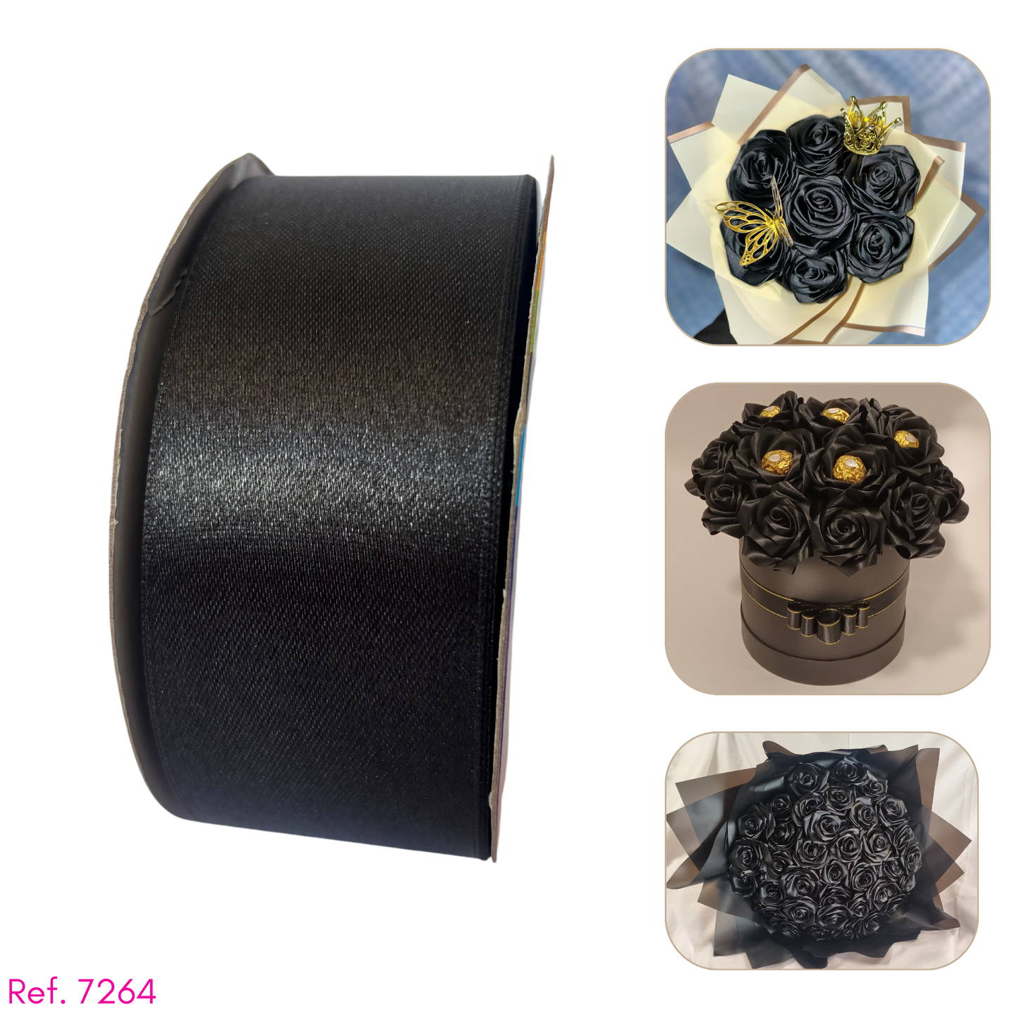 Cinta satin 4cm doble cara por 30 metros