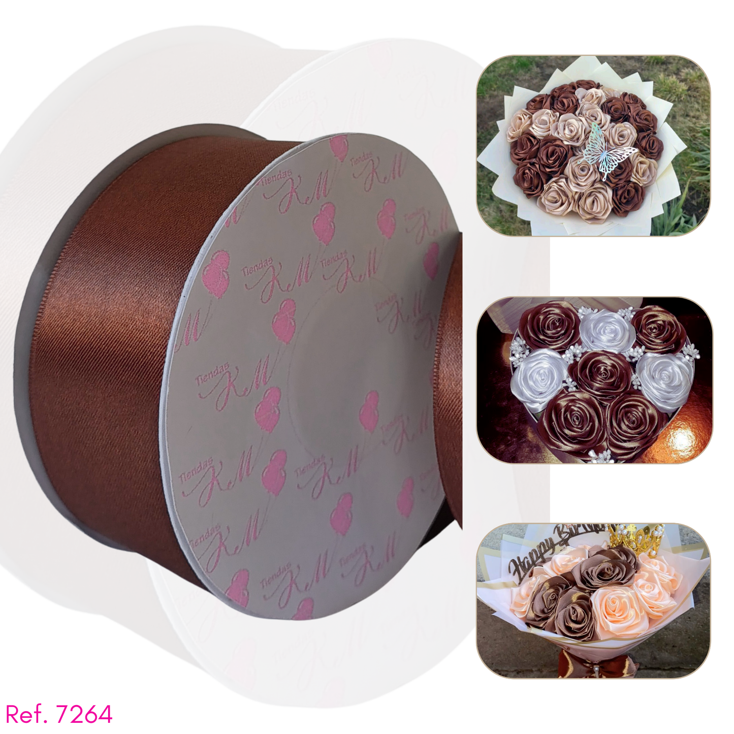 Cinta satin 4cm doble cara por 30 metros