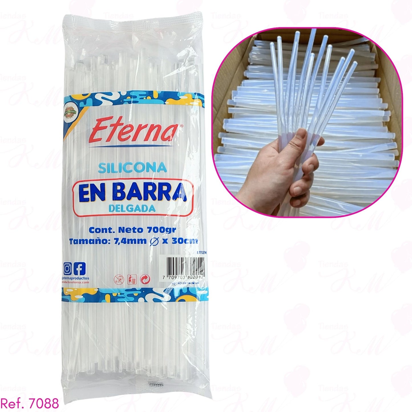 silicona en barra delgada