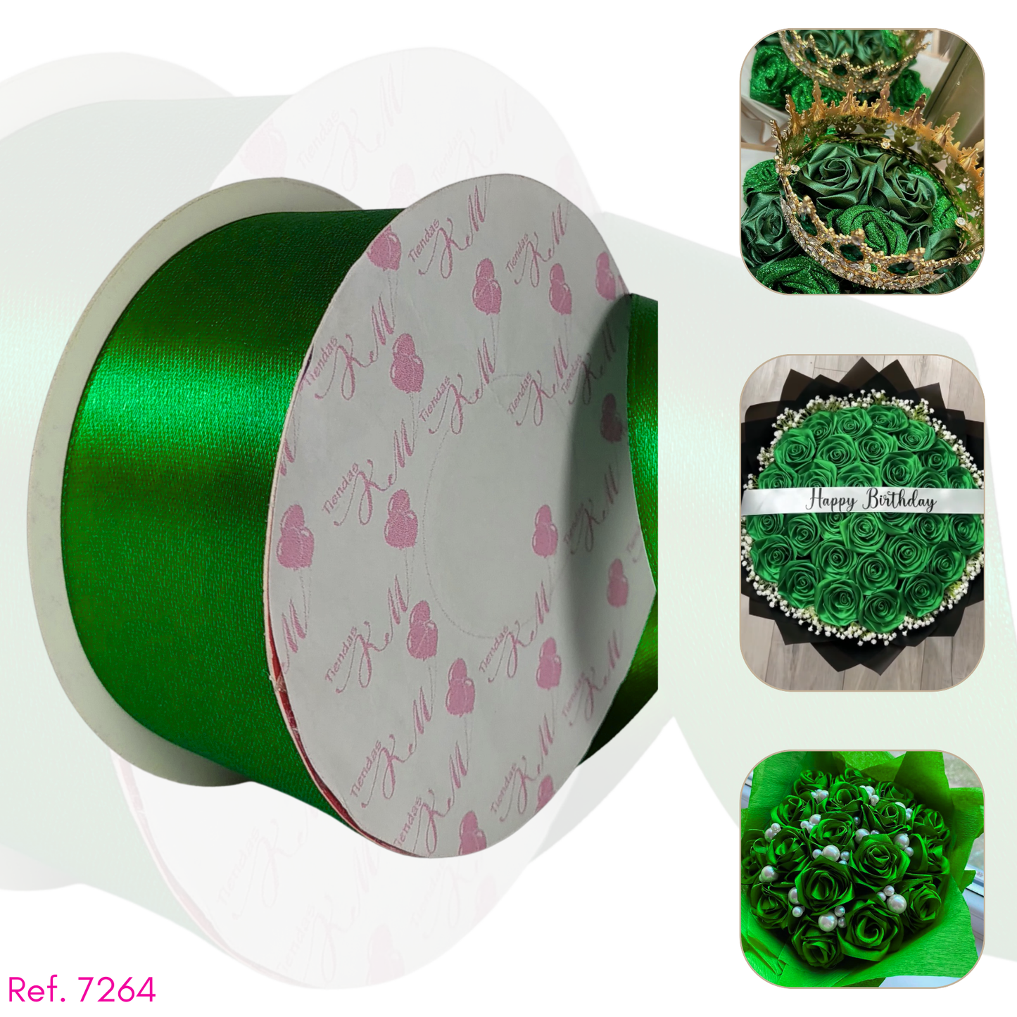 Cinta satin 4cm doble cara por 30 metros