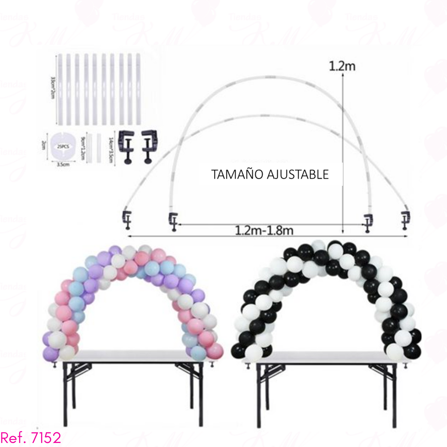Arco plastico para mesa reutilizable y graduable