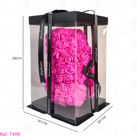 Oso de icopor con rosas y caja