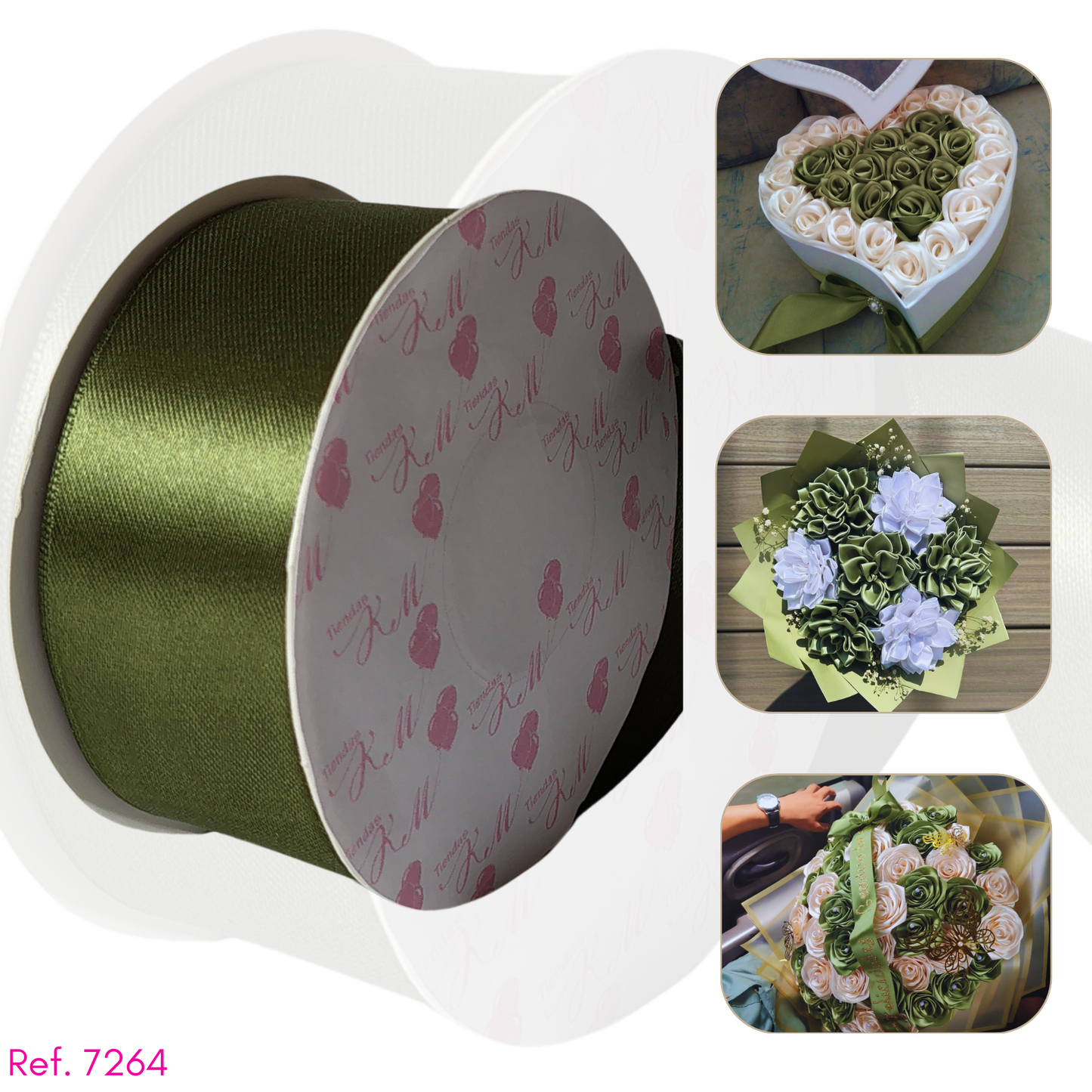 Cinta satin 4cm doble cara por 30 metros