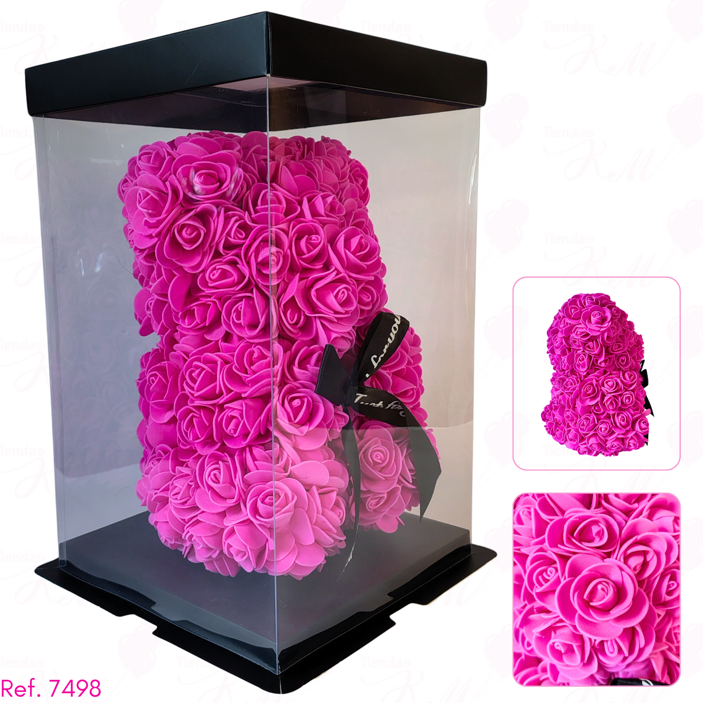 Oso de icopor con rosas y caja