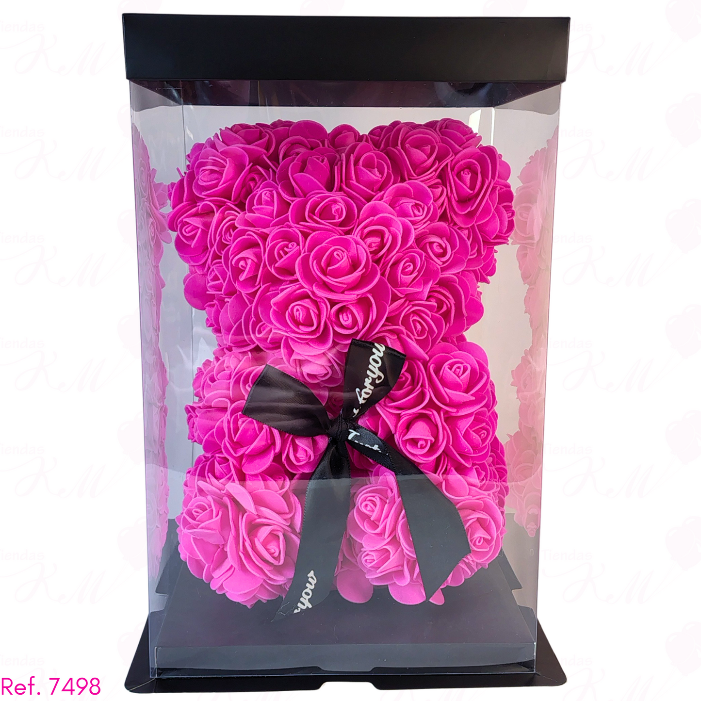 Oso de icopor con rosas y caja