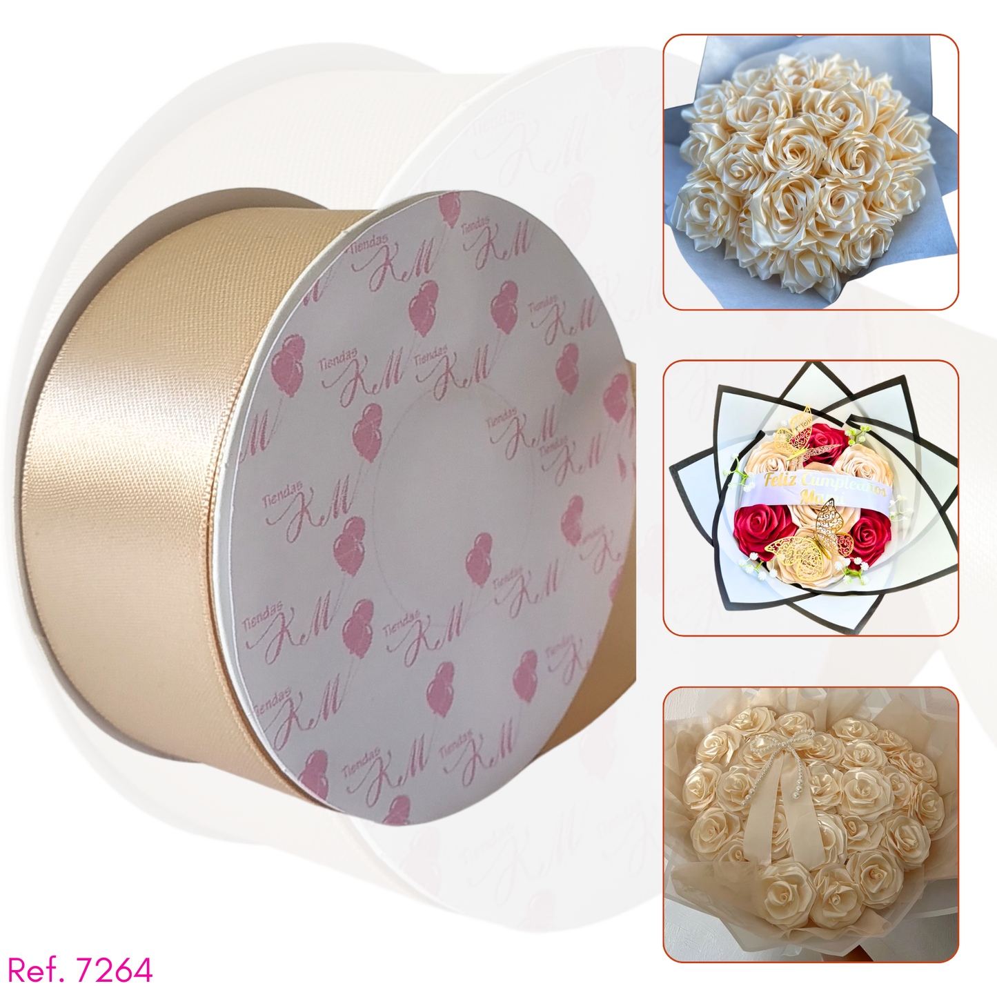 Cinta satin 4cm doble cara por 30 metros