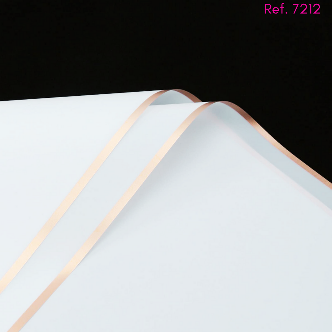 Papel coreano borde dorado traslucido x 20 pliegos