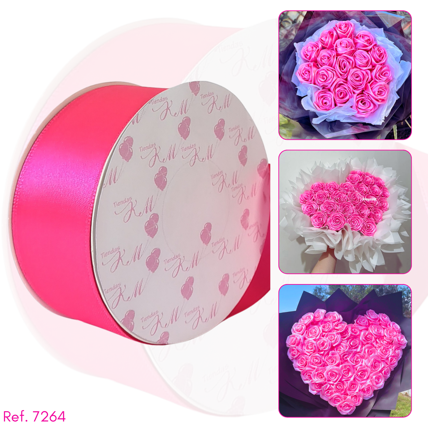 Cinta satin 4cm doble cara por 30 metros