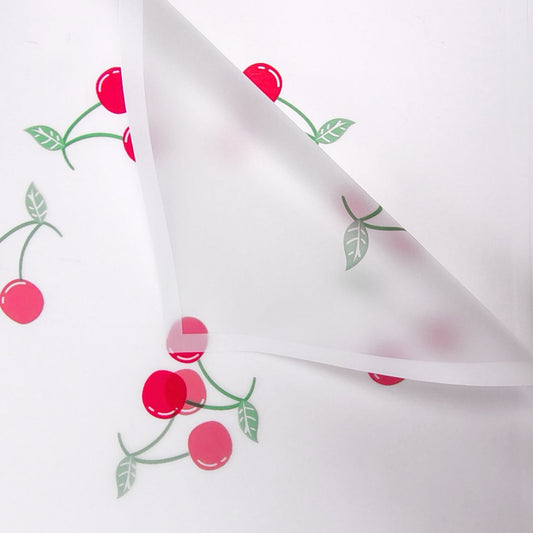 Papel coreano traslúcido de cerezas con borde