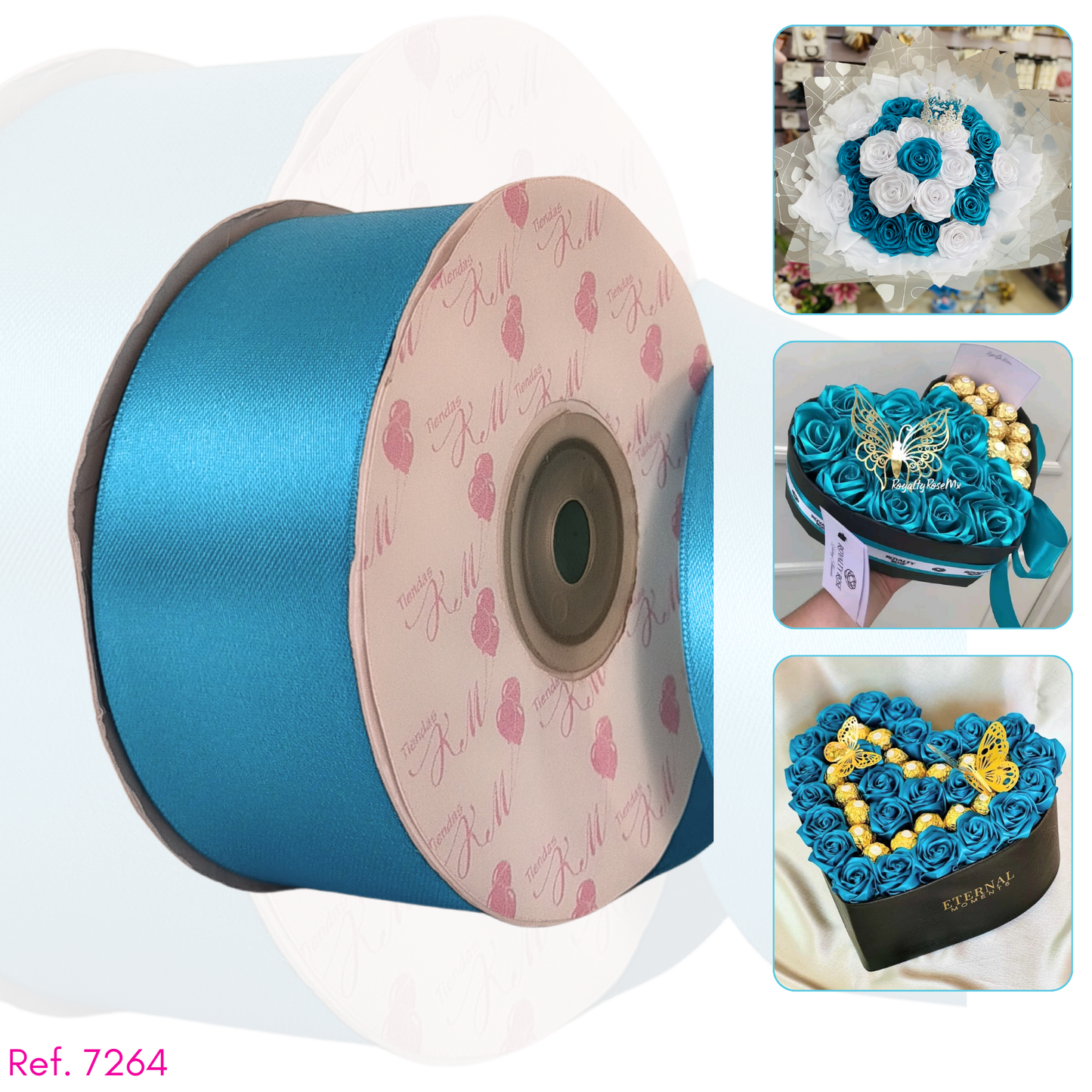 Cinta satin 4cm doble cara por 30 metros