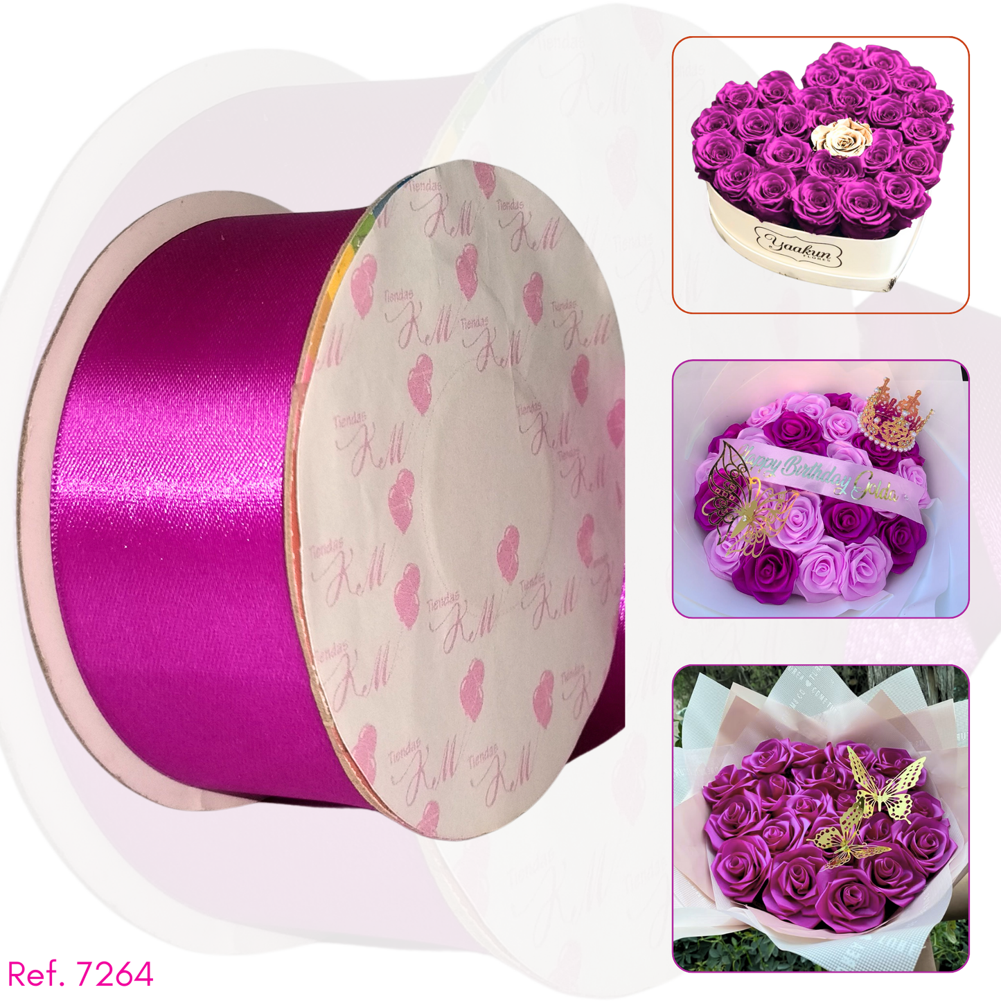 Cinta satin 4cm doble cara por 30 metros