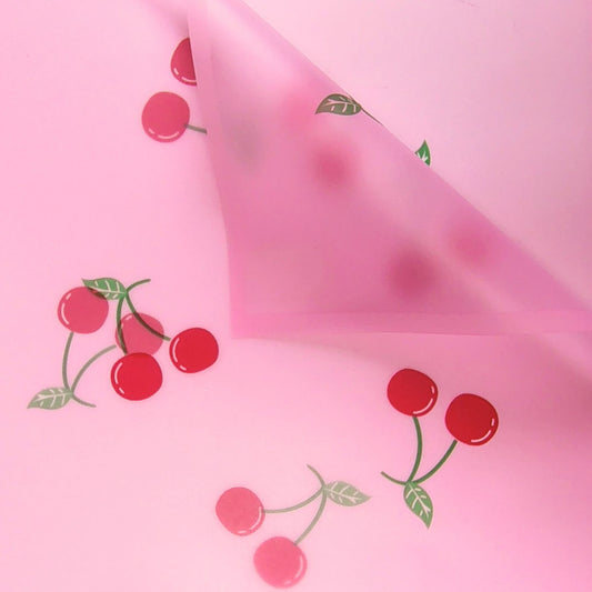 Papel coreano traslúcido de cerezas con borde