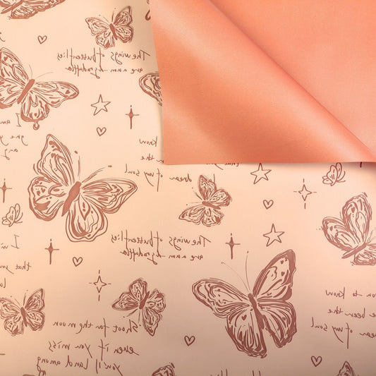 Papel coreano solido doble color con mariposas