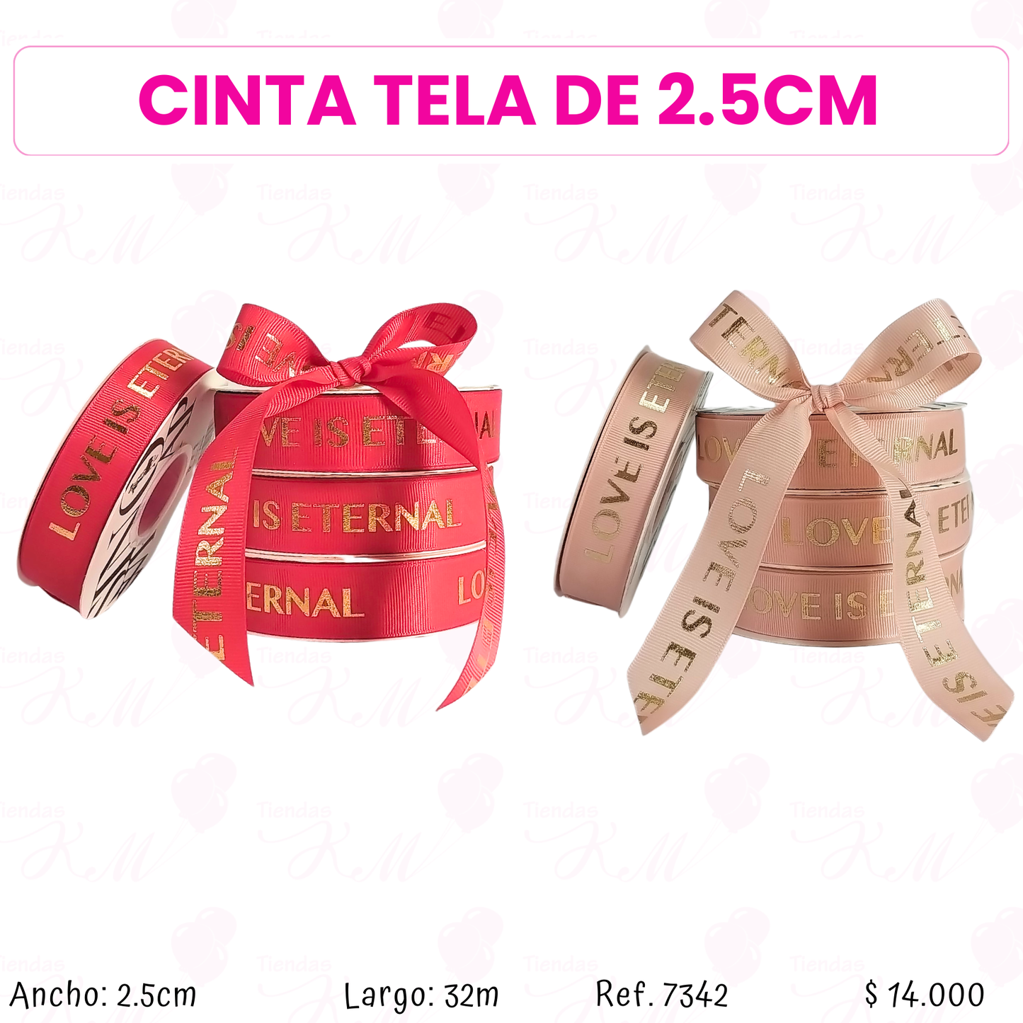 Cinta satin love is eternal 2.5cm x 30M