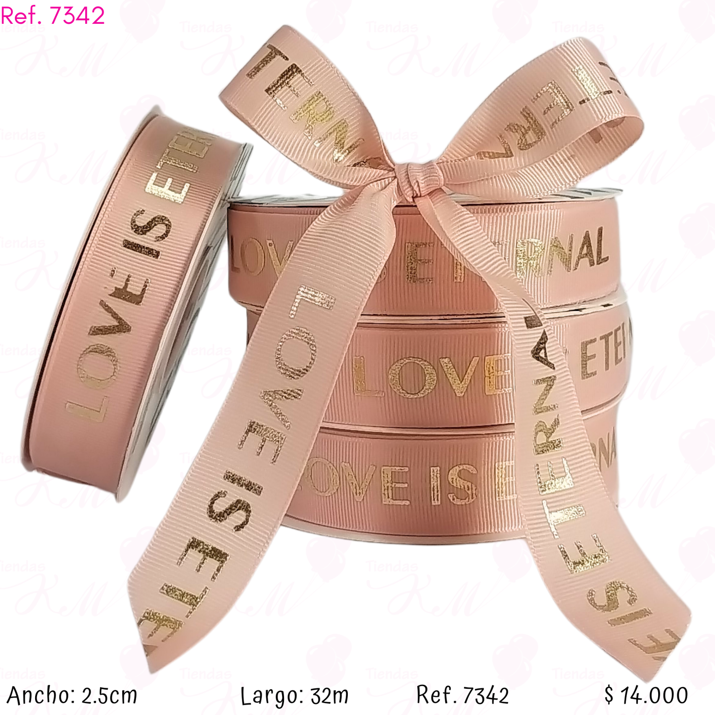 Cinta satin love is eternal 2.5cm x 30M