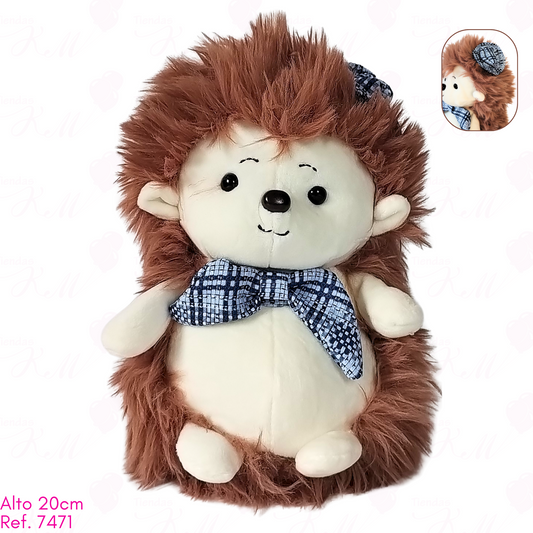 Puercoespín peludo con moño / 20cm