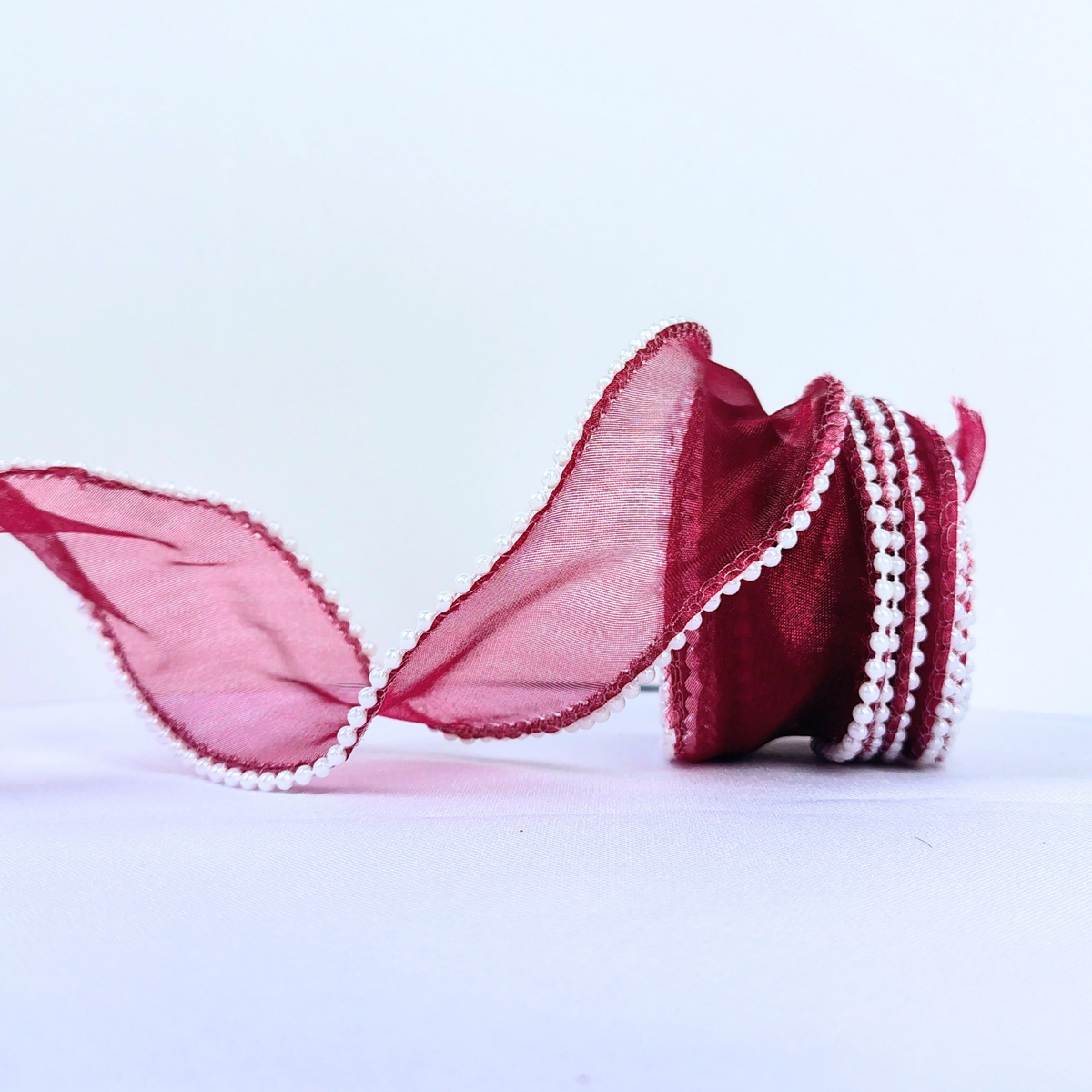 Cinta organza perlada 4cm de ancho X 4.5 m de largo