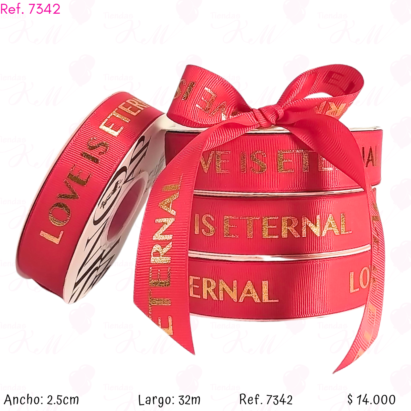 Cinta satin love is eternal 2.5cm x 30M
