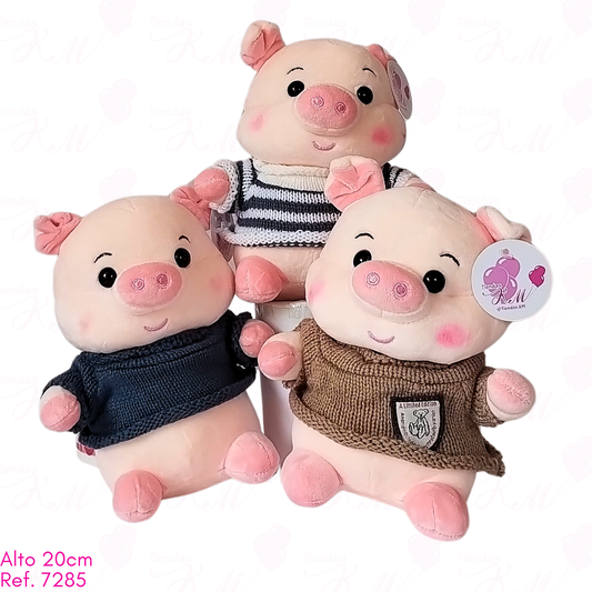 Cerdito con buzo de lana / 20cm