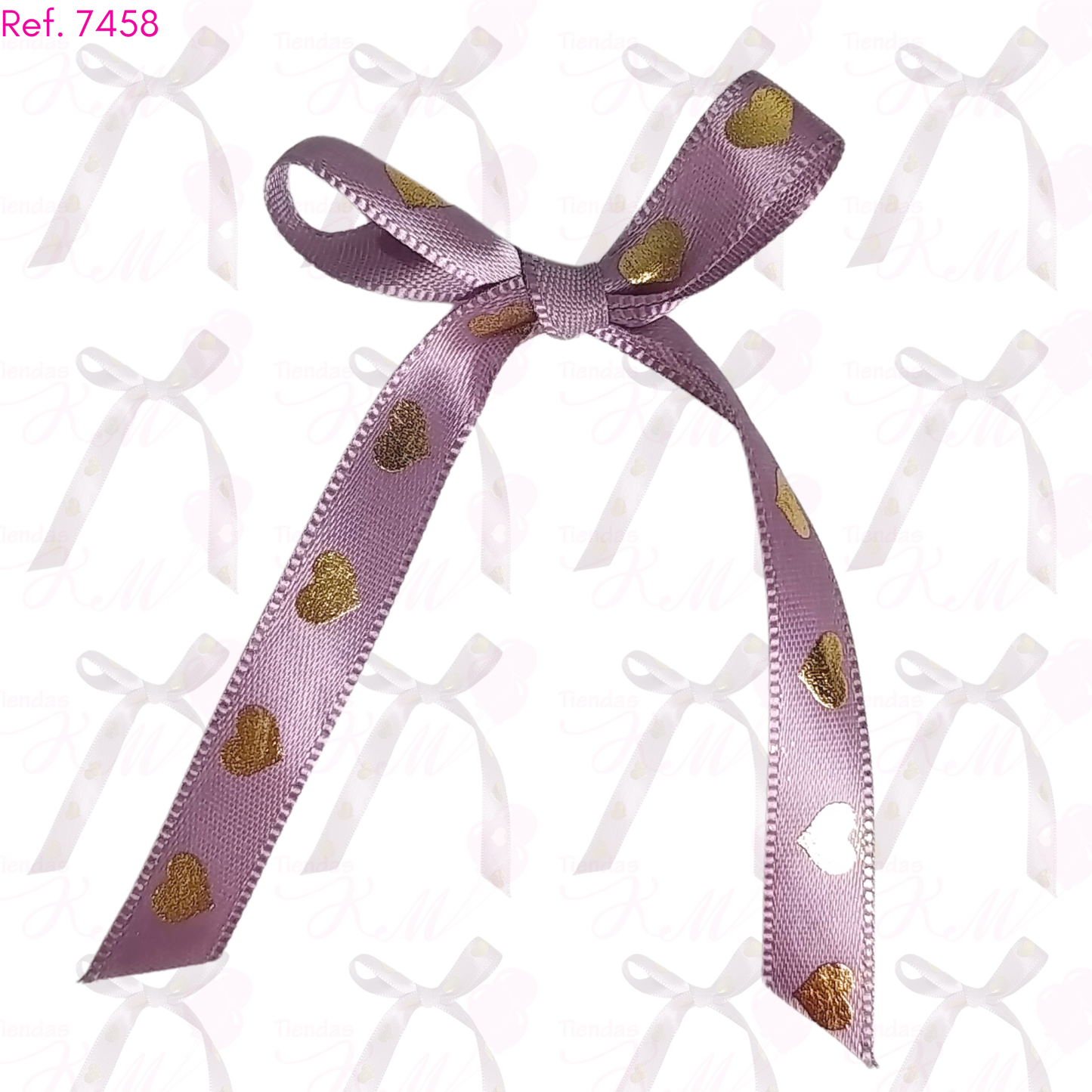 Cinta 1cm corazones dorados x 41 metros