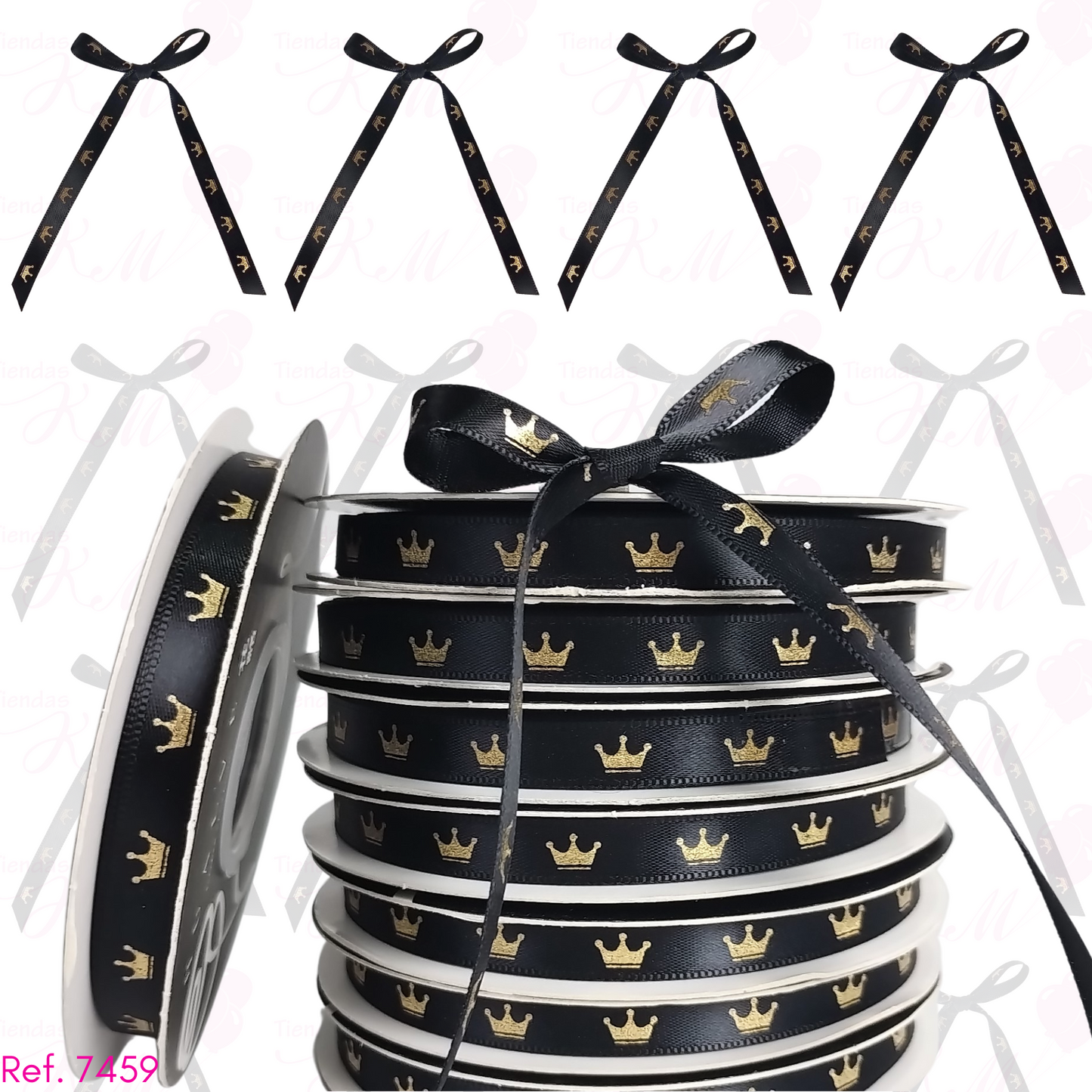 Cinta 1cm de coronitas doradas x 33 metros