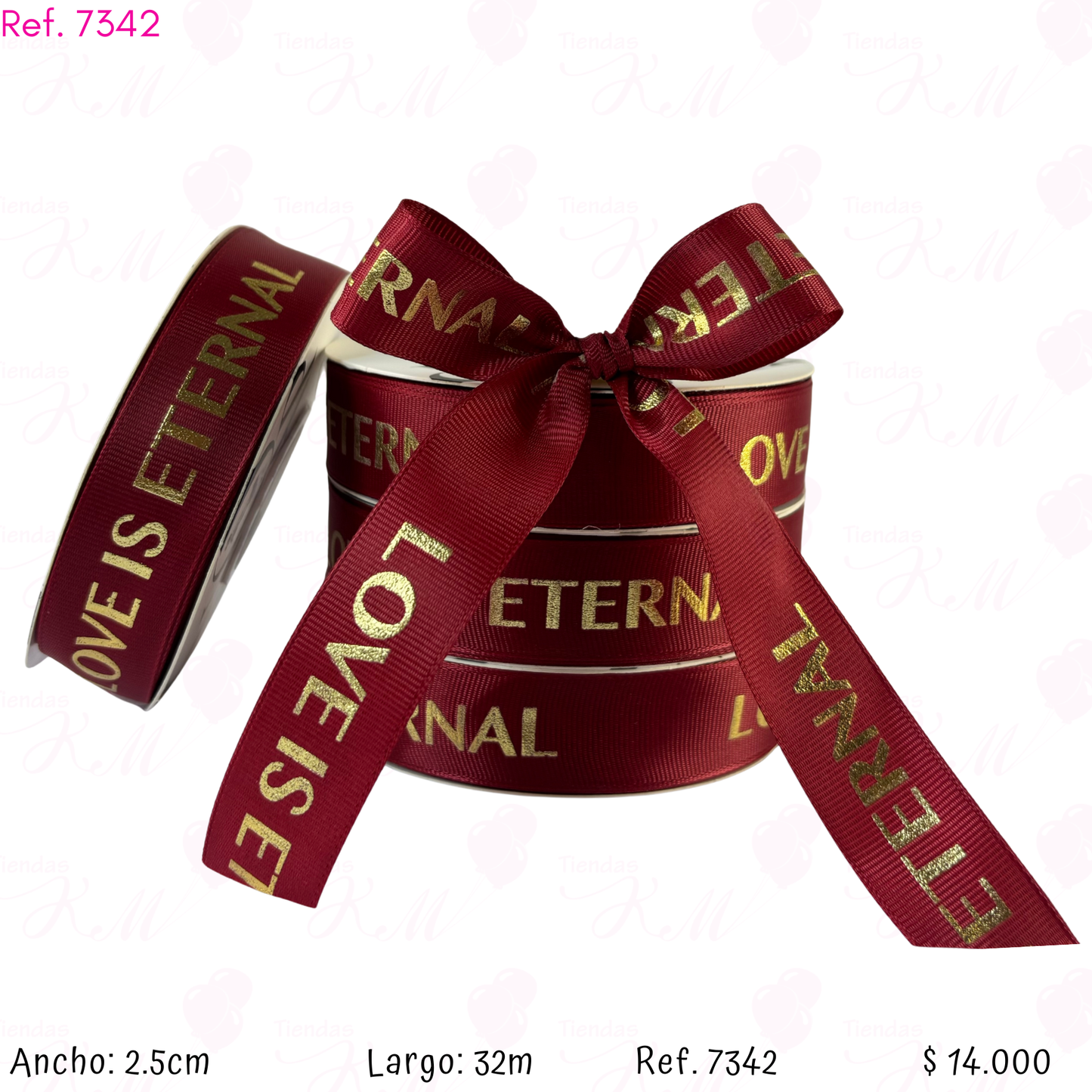 Cinta satin love is eternal 2.5cm x 30M