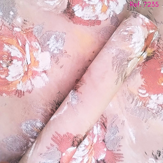 Papel coreano rosas tipo acuarela x 15 pliegos