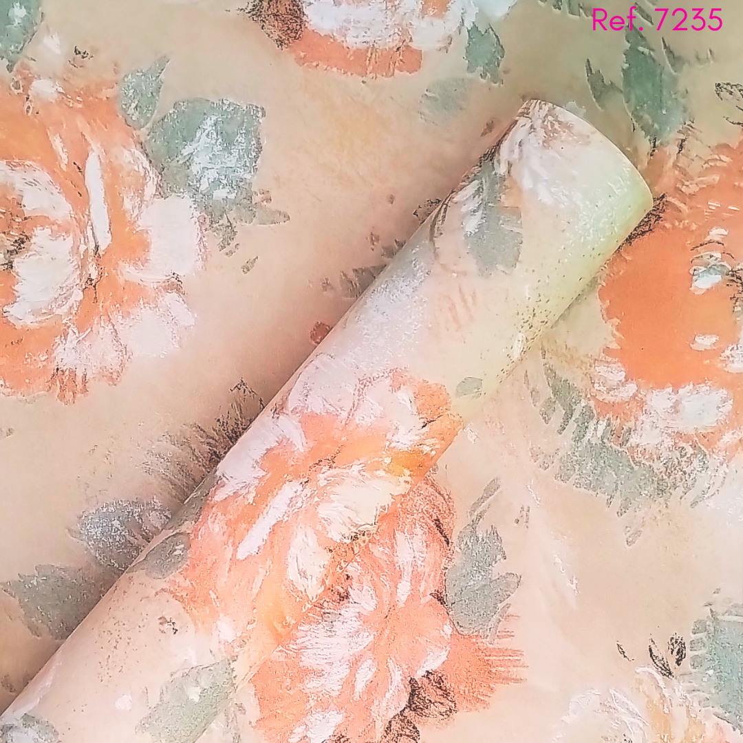 Papel coreano rosas tipo acuarela x 15 pliegos