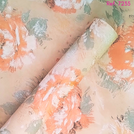 Papel coreano rosas tipo acuarela x 15 pliegos