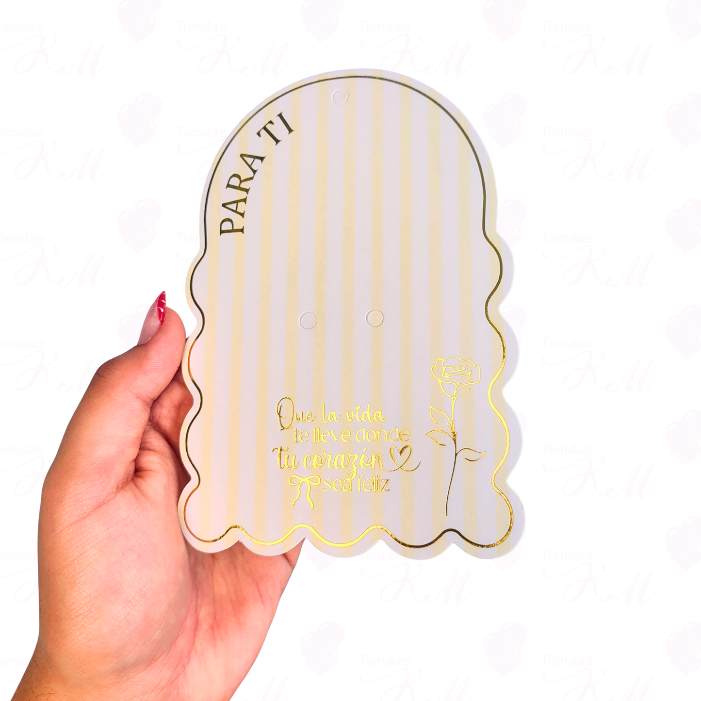 Tarjeta para rosa de 14cm x 6