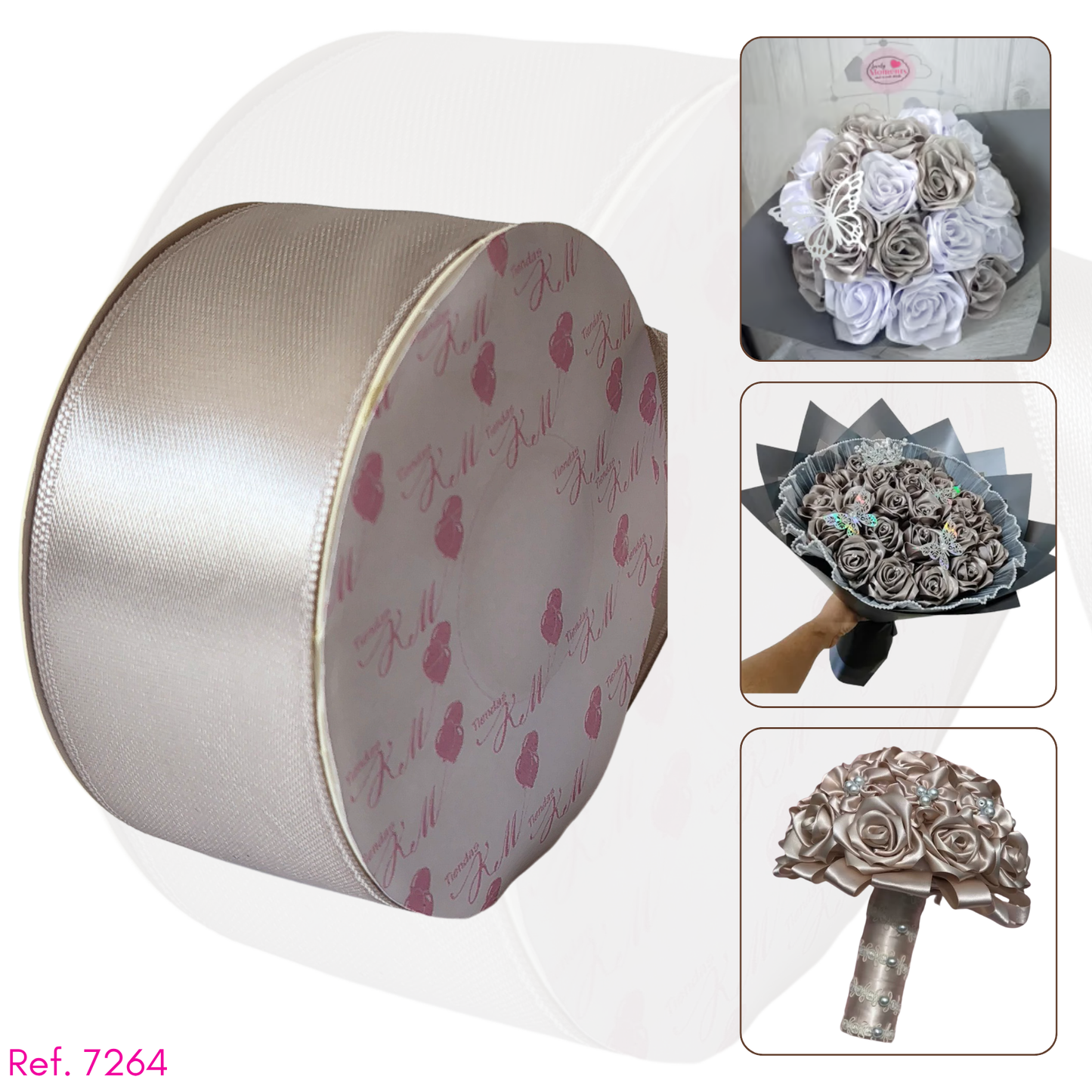 Cinta tela satinada de 4cm x 30 metros