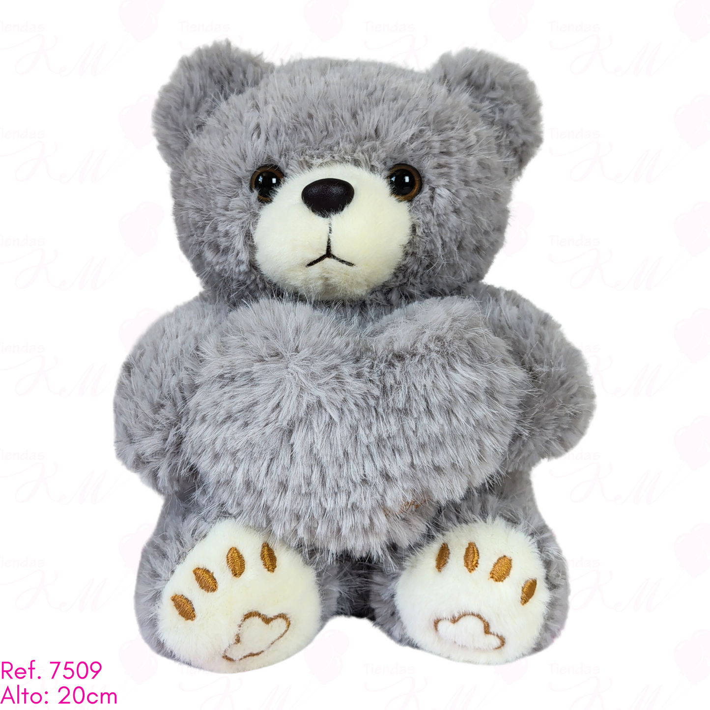 oso y corazón peludo fondo entero / 20cm