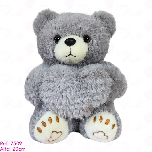 oso y corazón peludo fondo entero / 20cm
