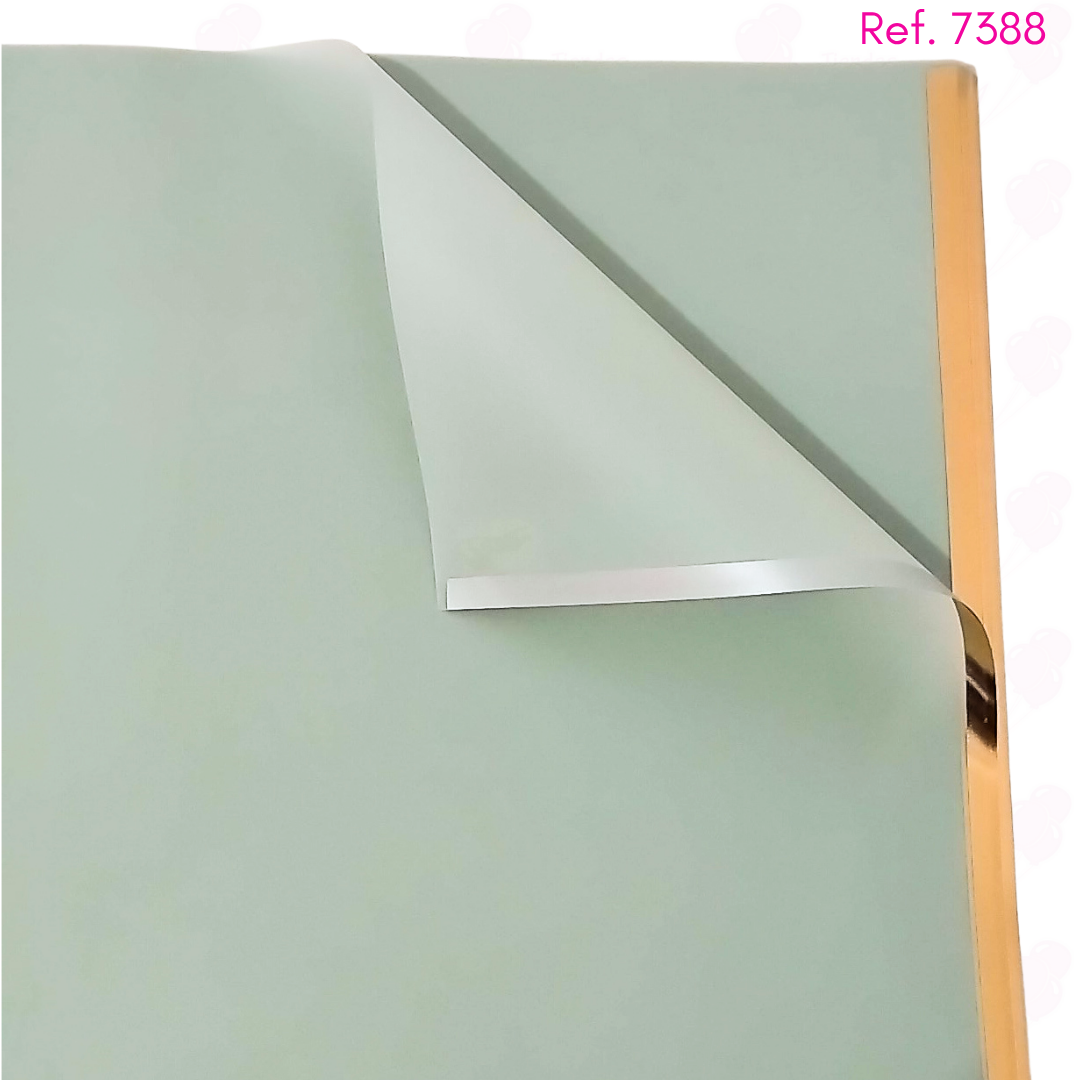 Papel coreano borde dorado metalizado x 20 pliegos