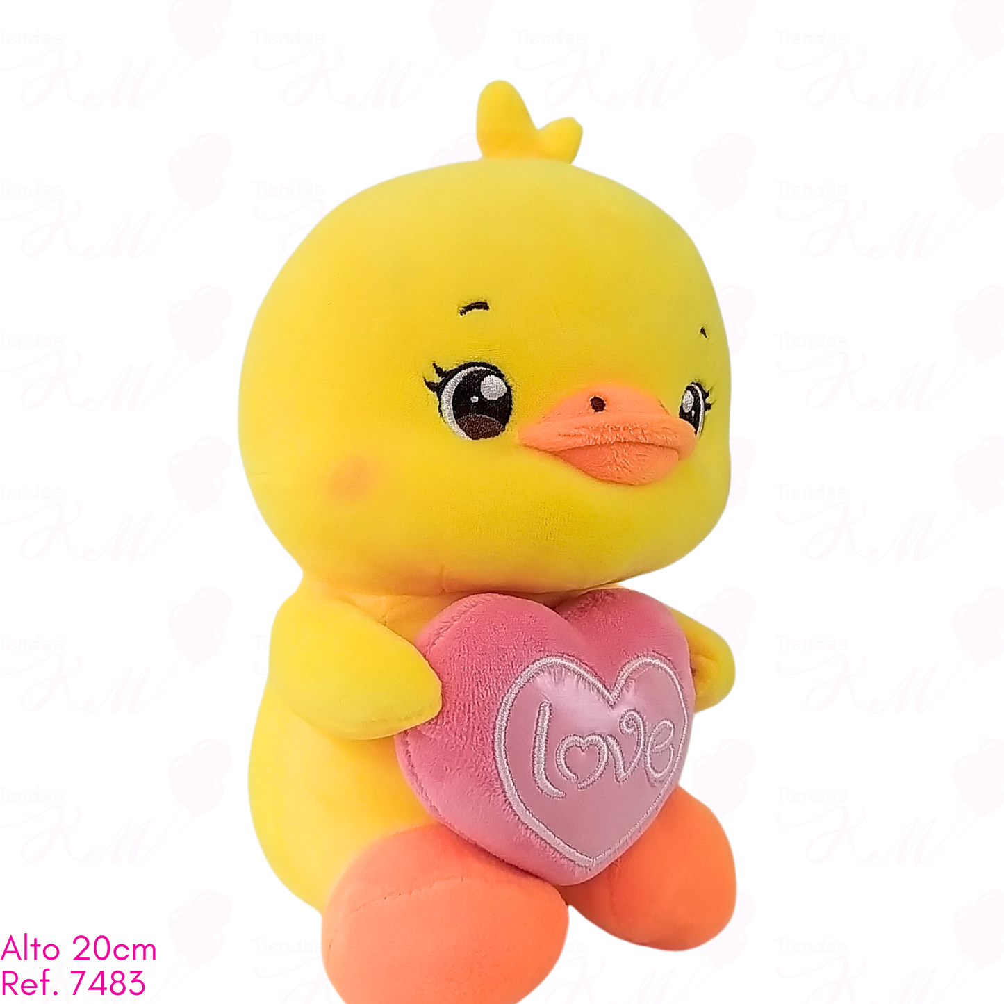 Pato con corazón love o te amo / 20cm