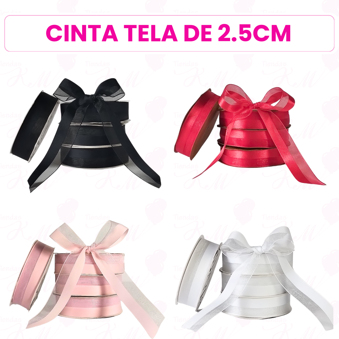 Cinta satin/velo x 25 metros