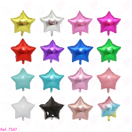 Paquete x 6 estrellas metalizadas 10" fondo entero