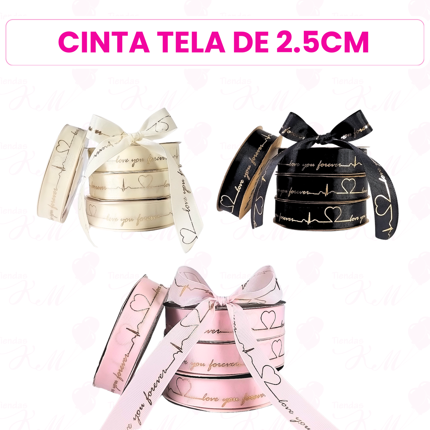 Cinta love you for ever linea corazon x 33 metros