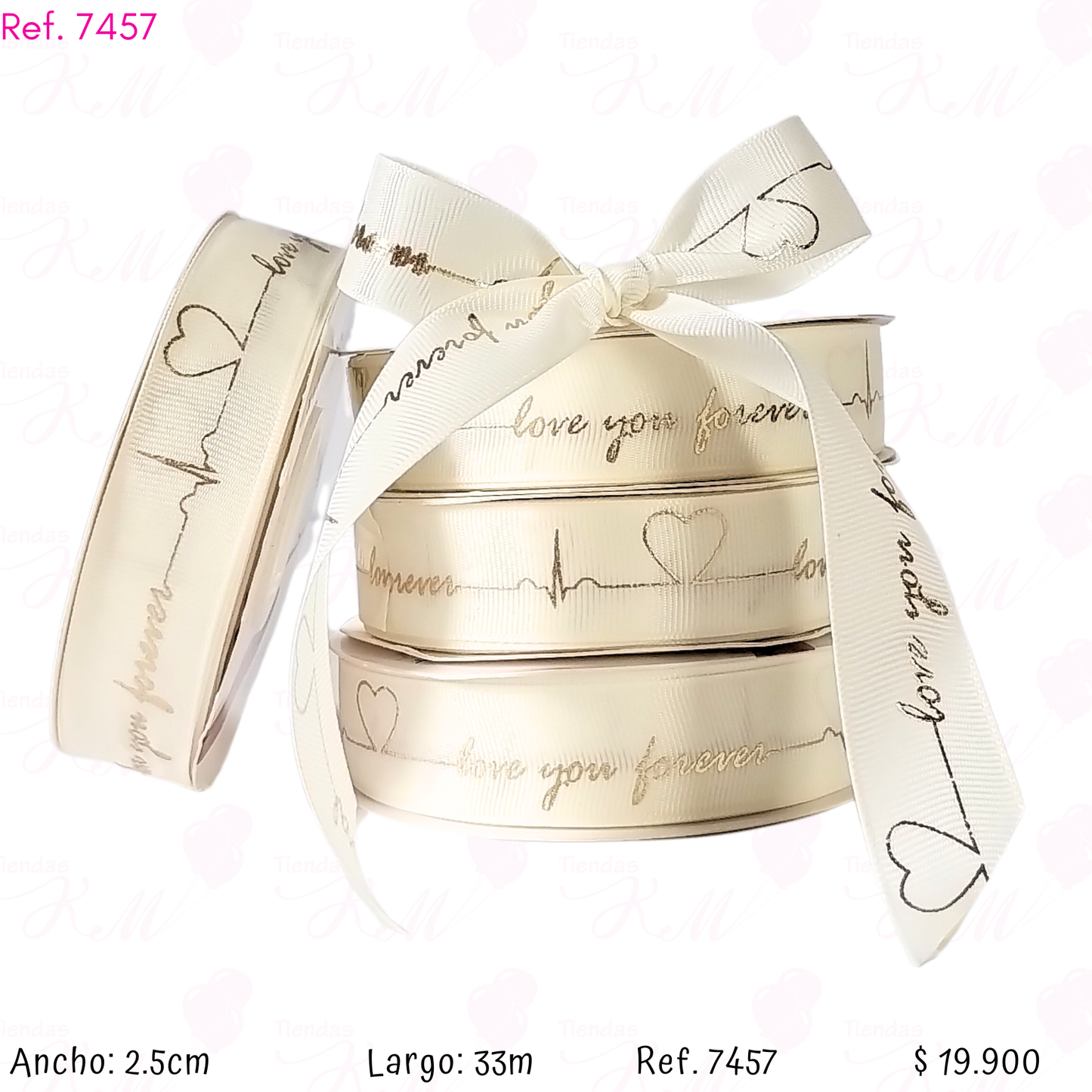 Cinta love you for ever linea corazon x 33 metros