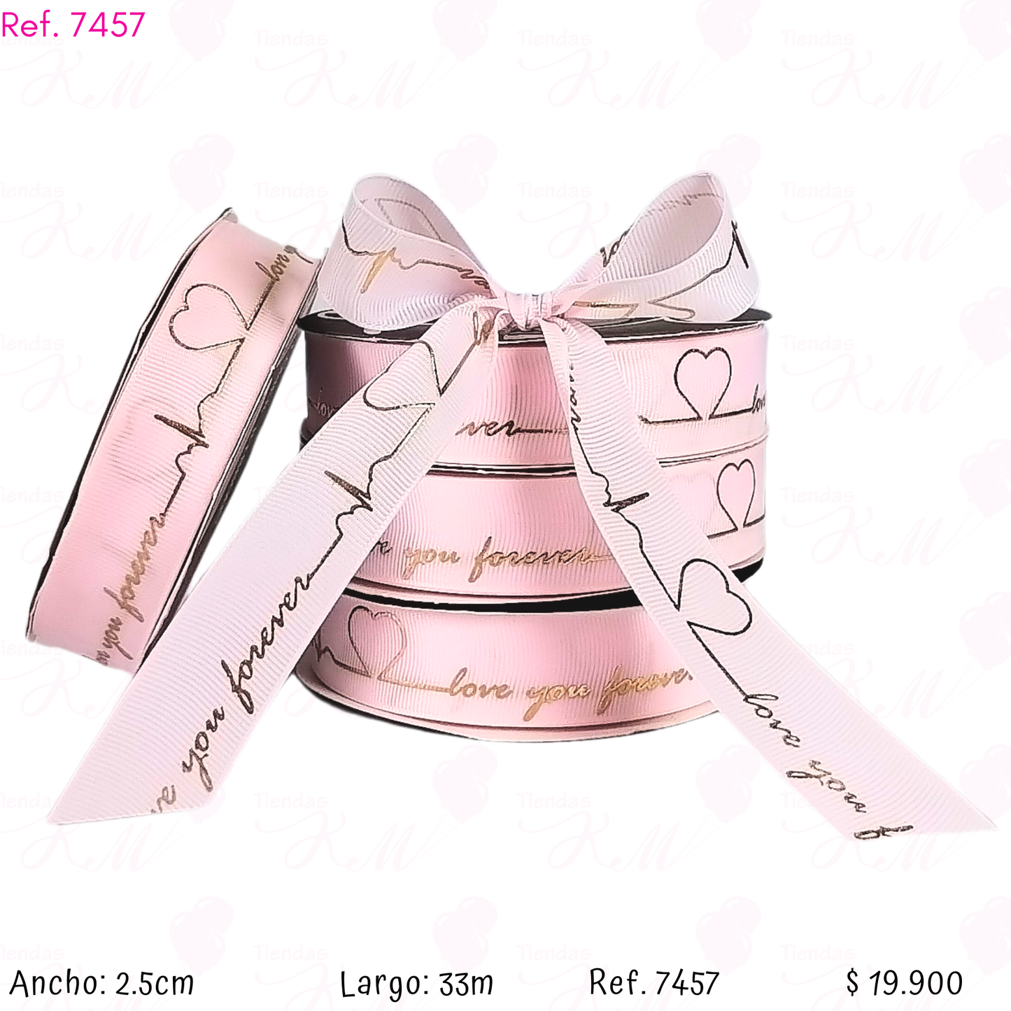 Cinta love you for ever linea corazon x 33 metros