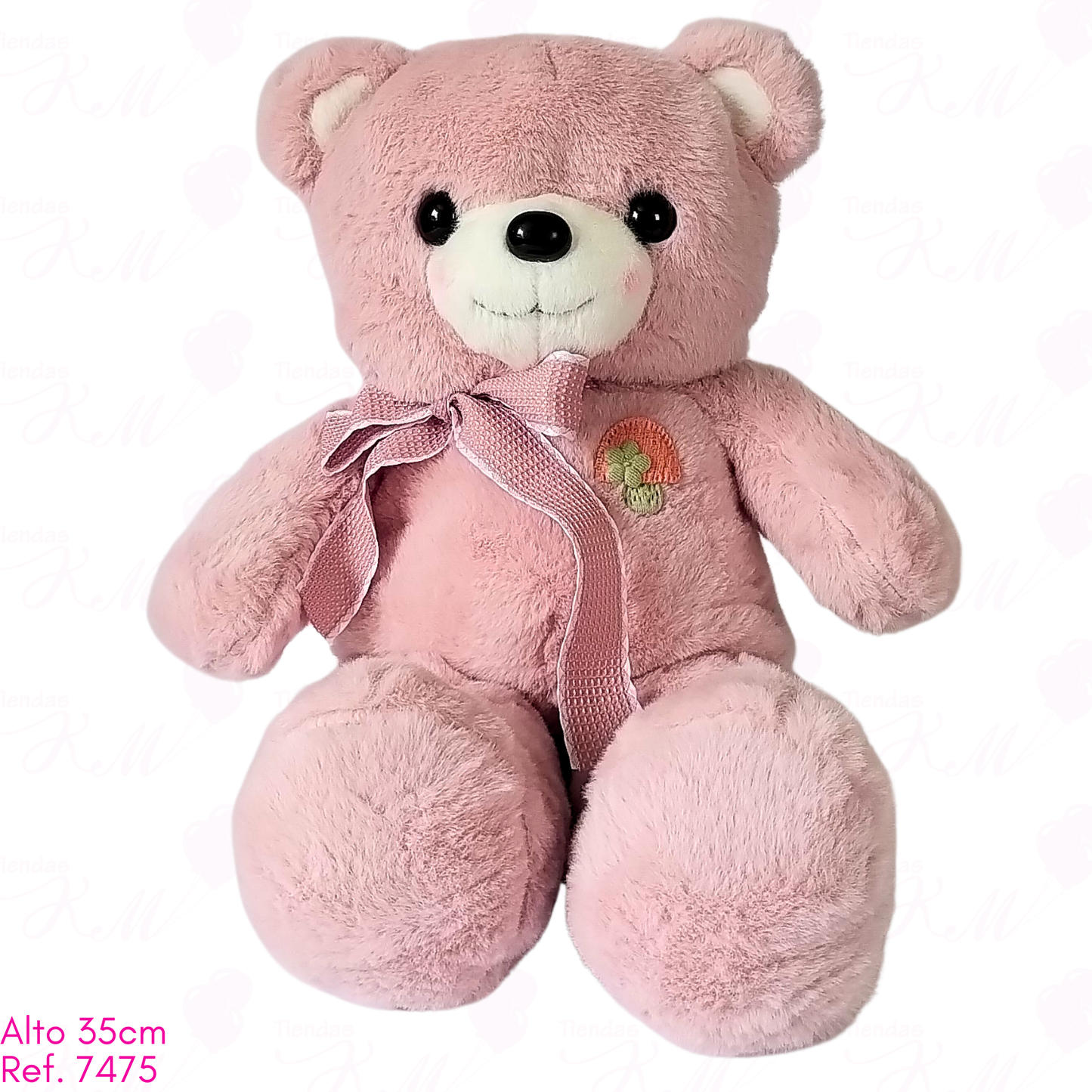 Oso con moño y hoguito / 35cm