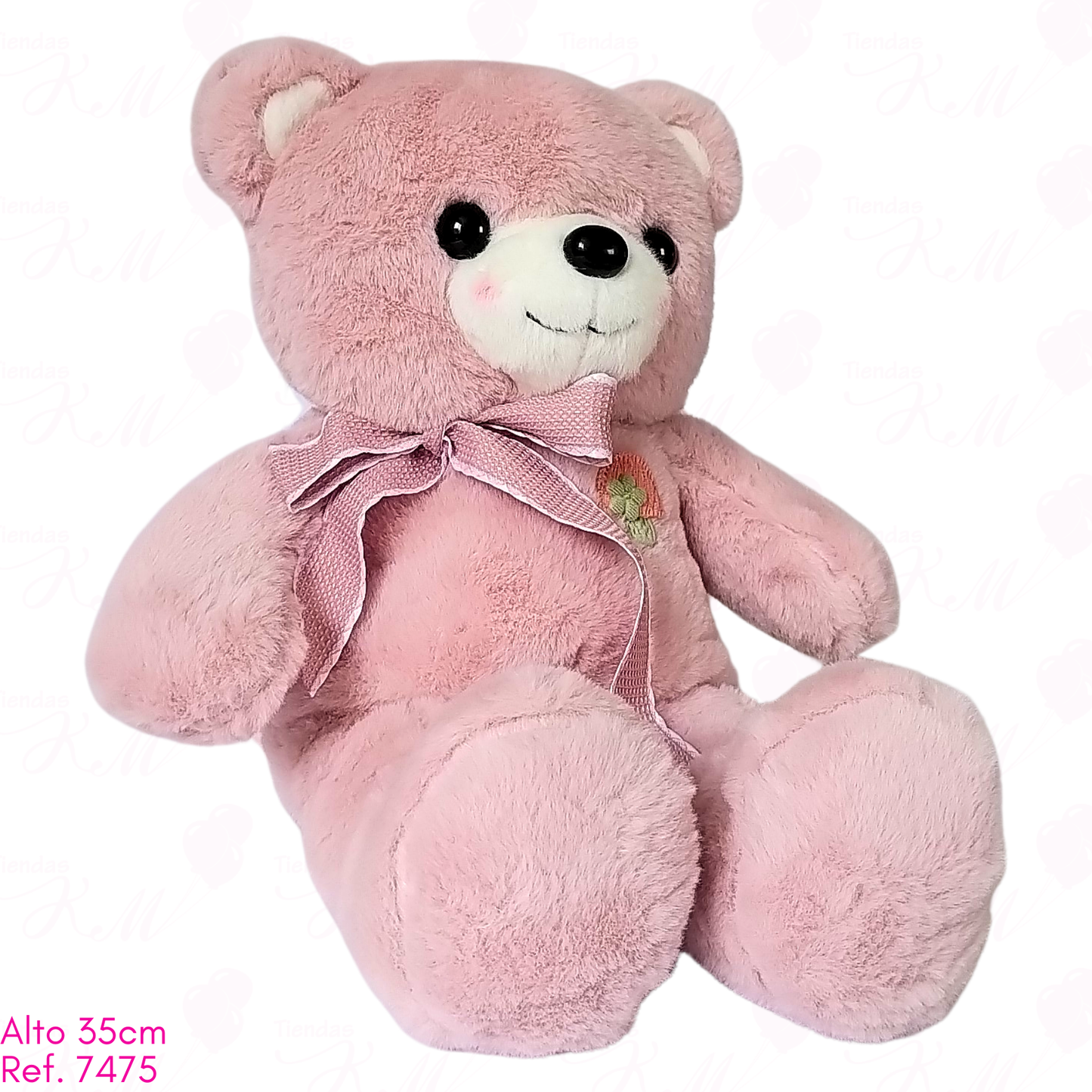 Oso con moño y hoguito / 35cm