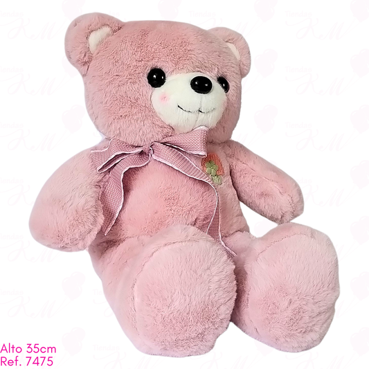 Oso con moño y hoguito / 35cm